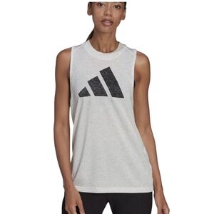 Adidas Women's Ultimate Sleeveless Tank Top White Melange Size Large
